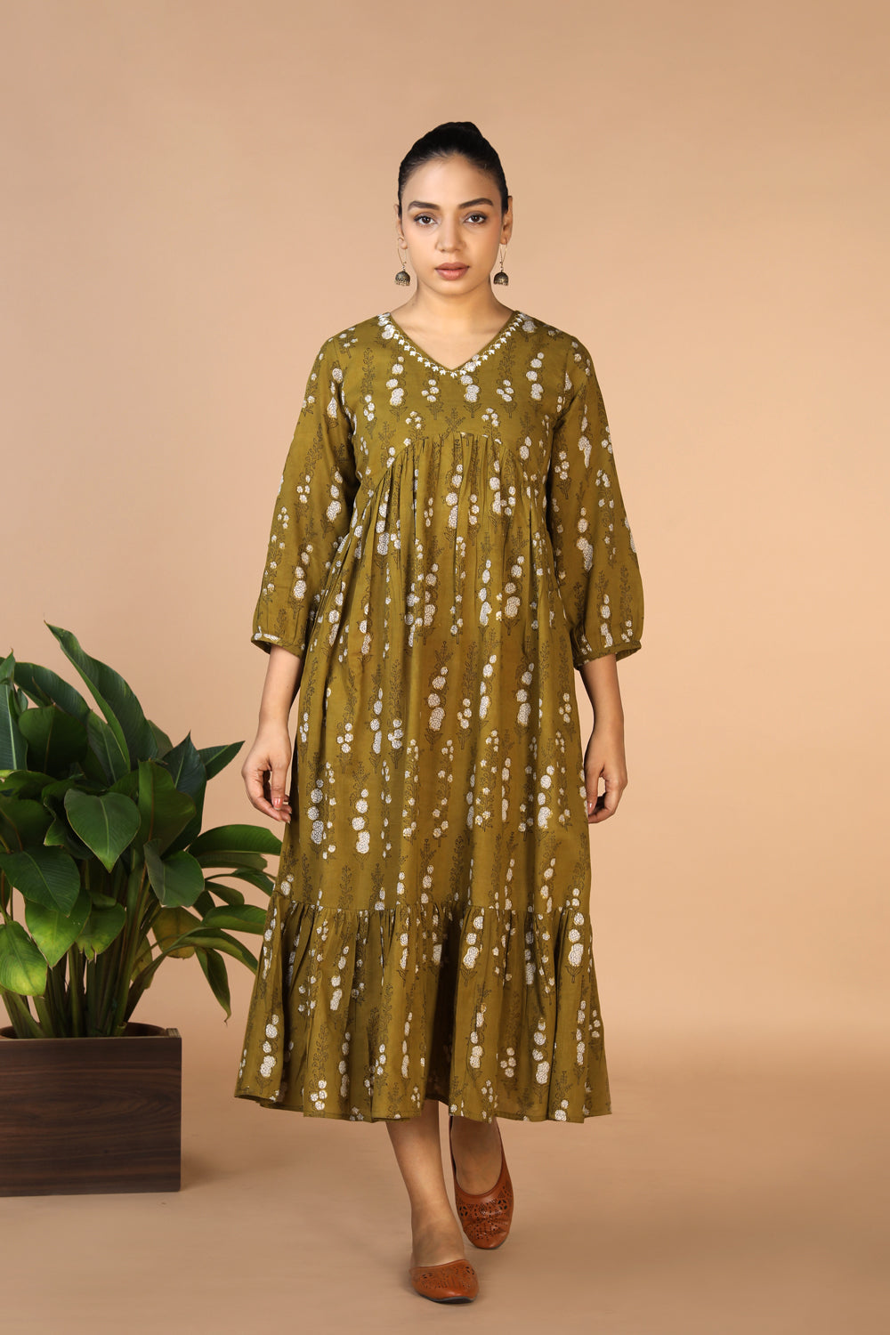 Collection of Bagru Handblock printed cotton Dress in a gallery layout