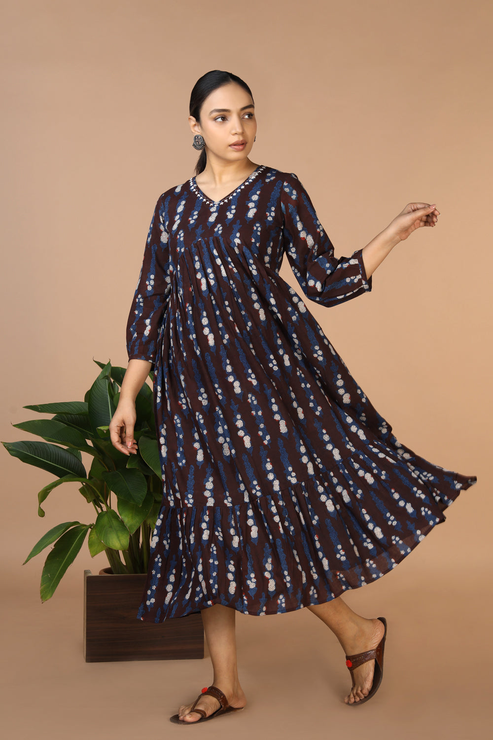 Bagru Handblock printed cotton Dress