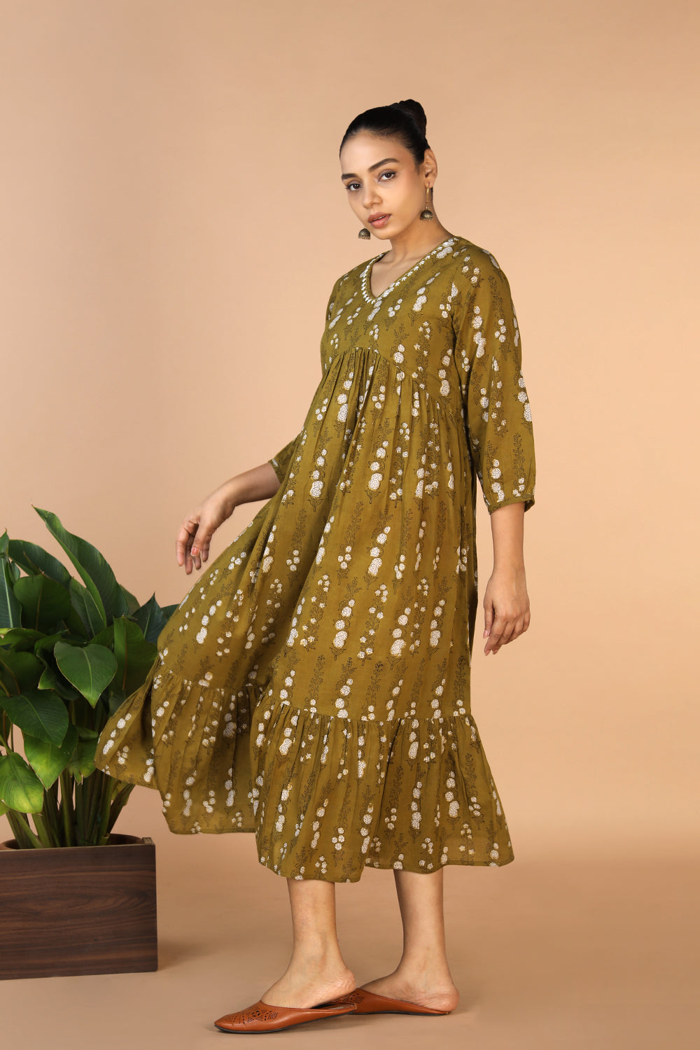 Collection of Bagru Handblock printed cotton Dress in a gallery layout