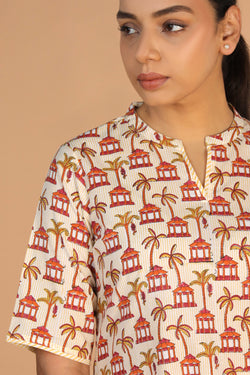 Collection of Hand block printed kurta in a gallery layout