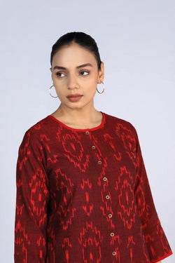 Image of Cotton Pochampally Ikat Kurti