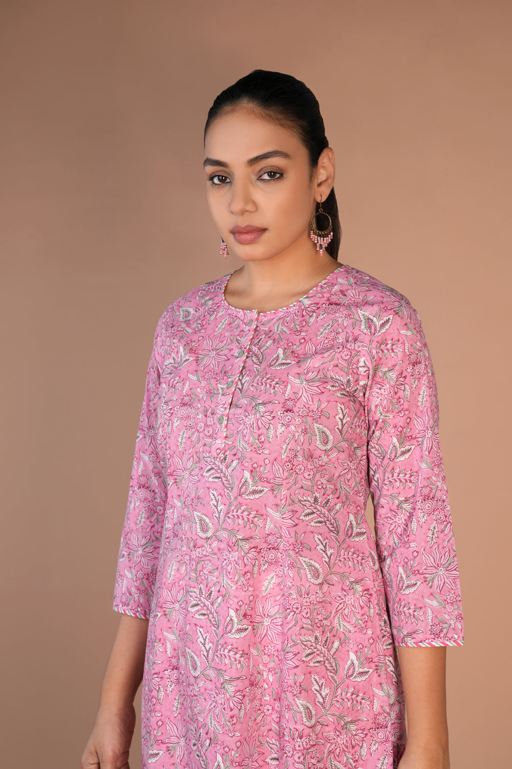 Hand block printed cotton kurti