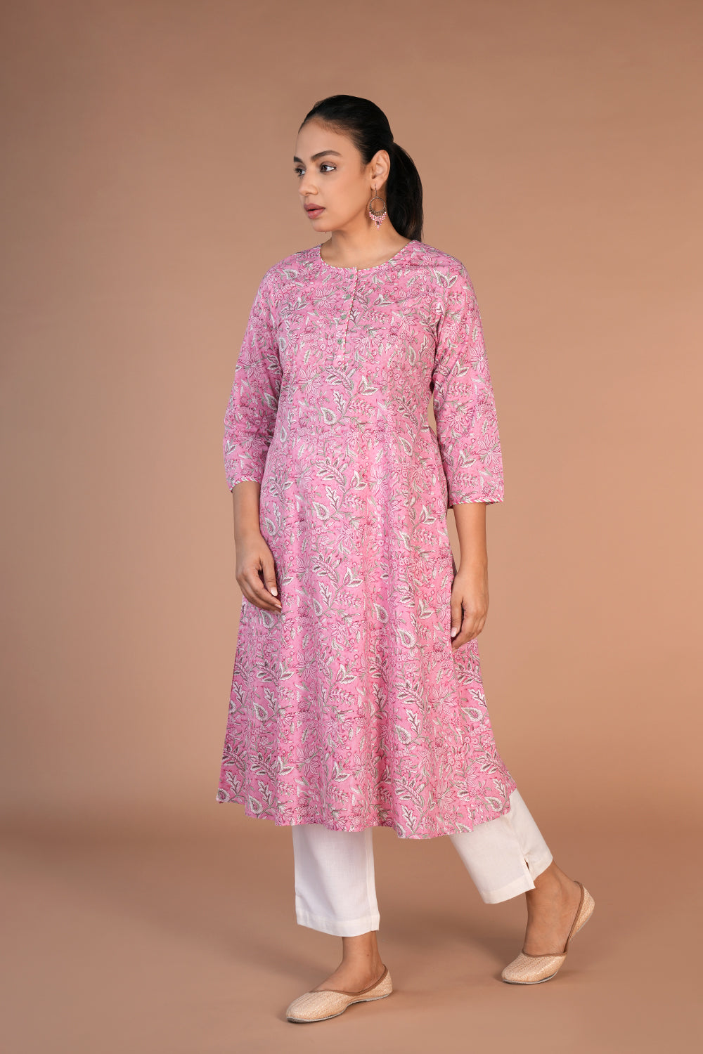 Hand block printed cotton kurti