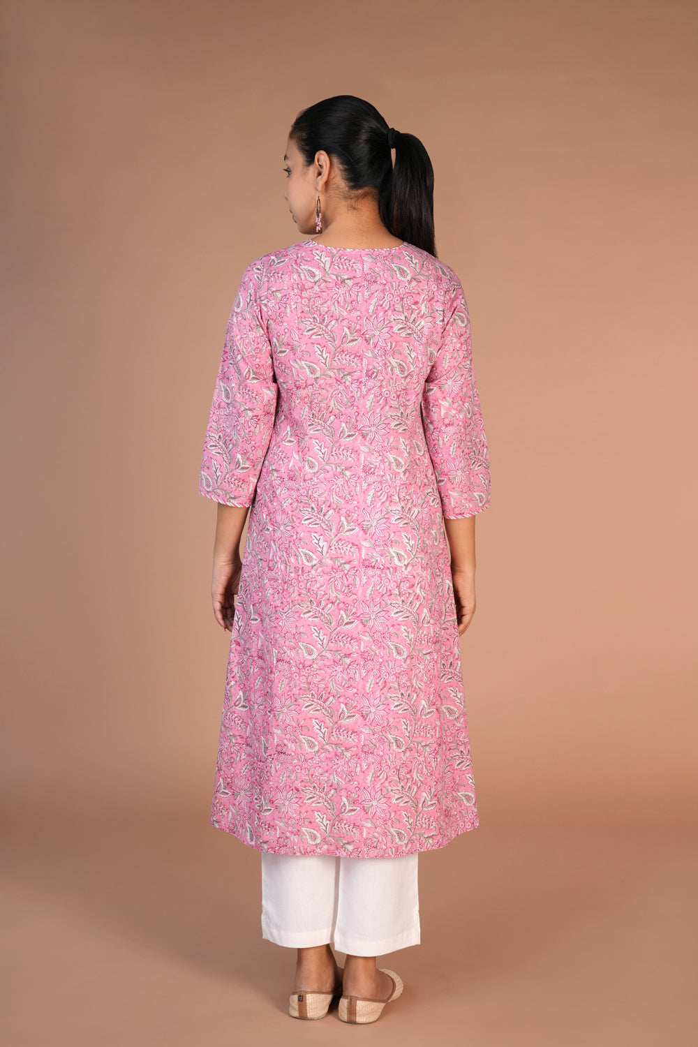 Hand block printed cotton kurti