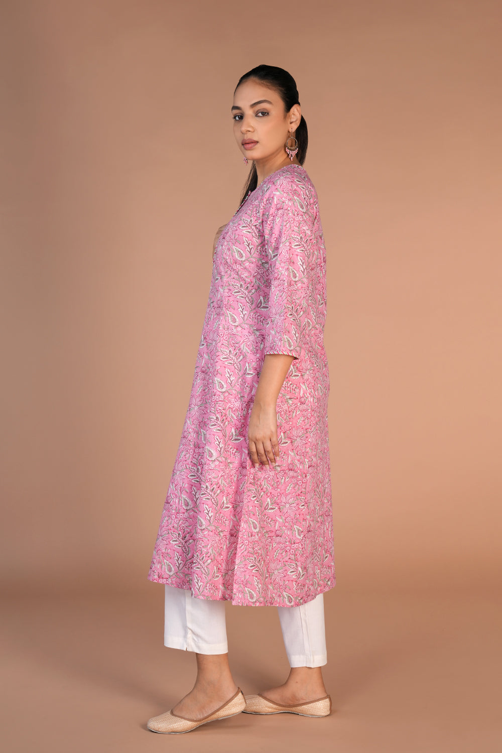 Hand block printed cotton kurti