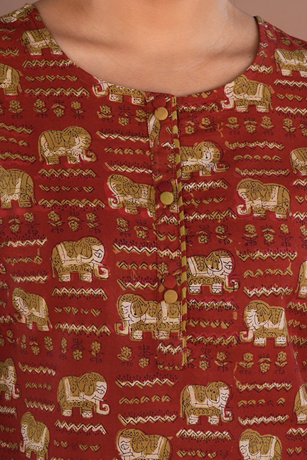 Brick Red Bagru Block Printed cotton Set