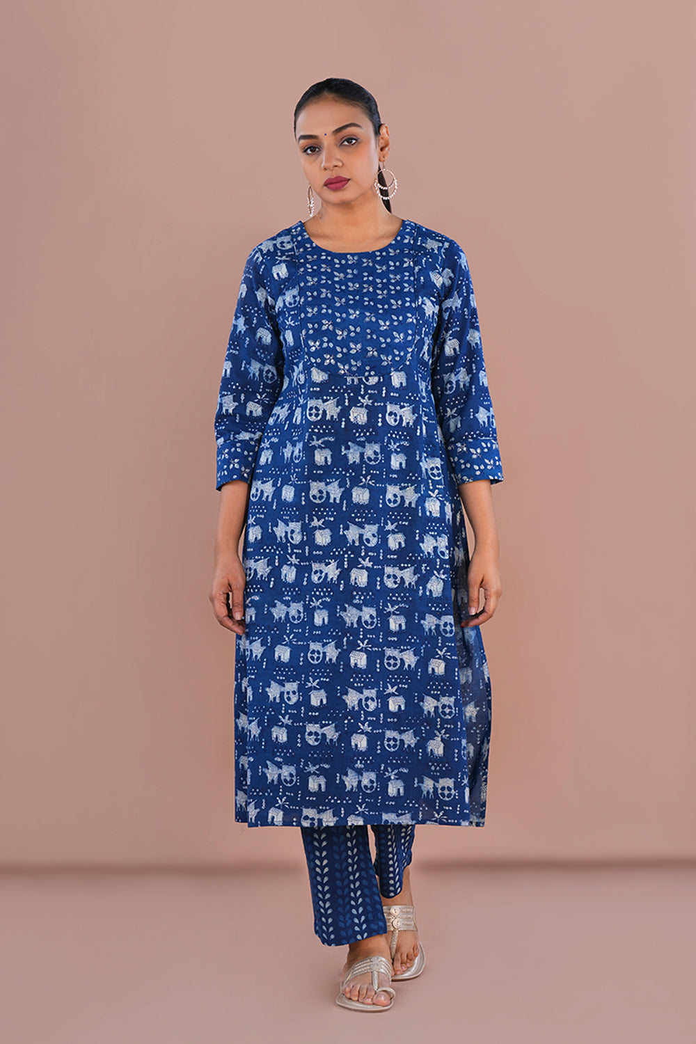 Image of Indigo Blue Daboo Block Printed cotton Set