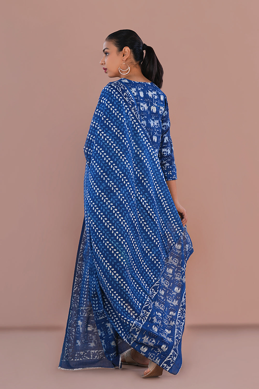 Image of Indigo Blue Daboo Block Printed cotton Set