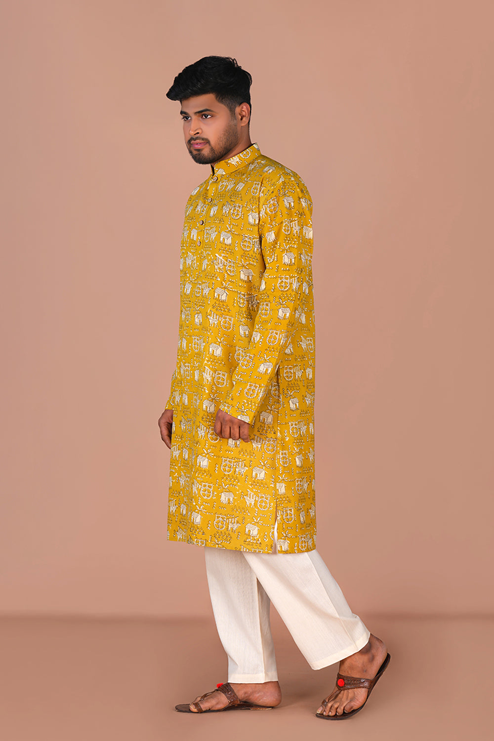 Image of Bagru Block Printed Cotton Kurta