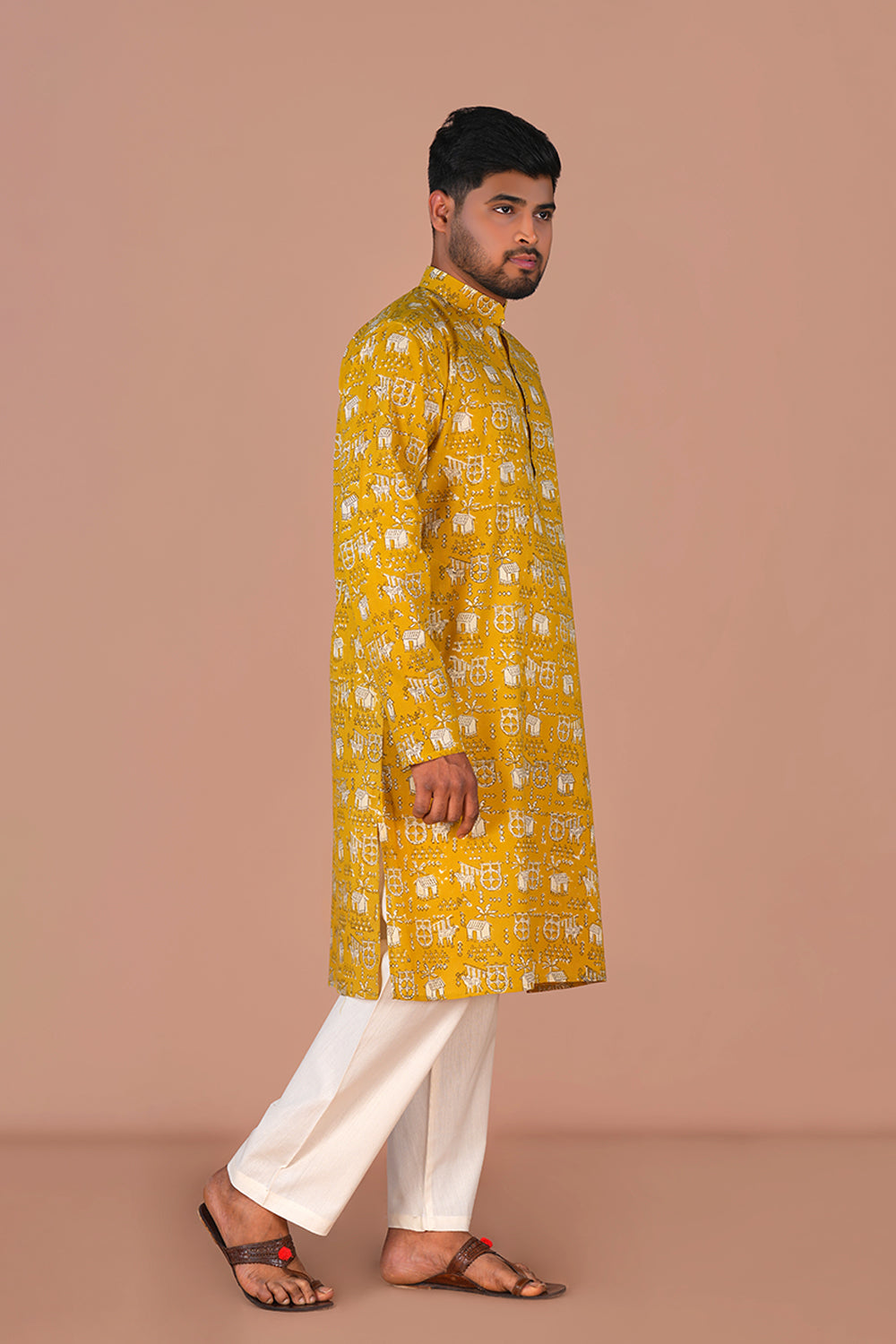 Image of Bagru Block Printed Cotton Kurta