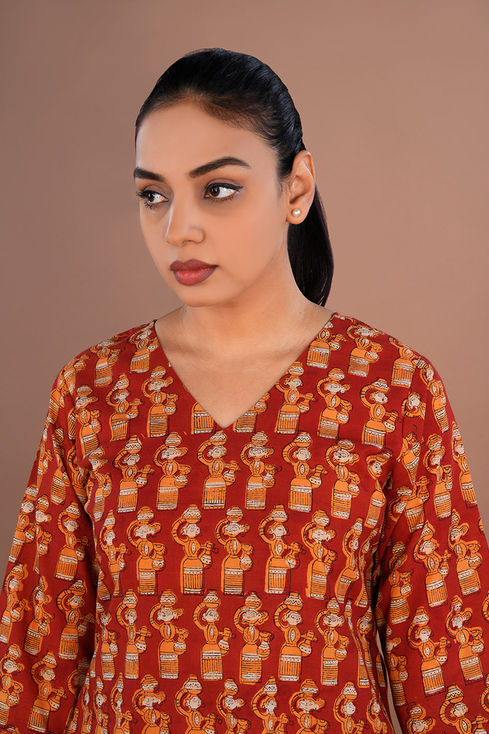 Image of Rust Bagru short dress