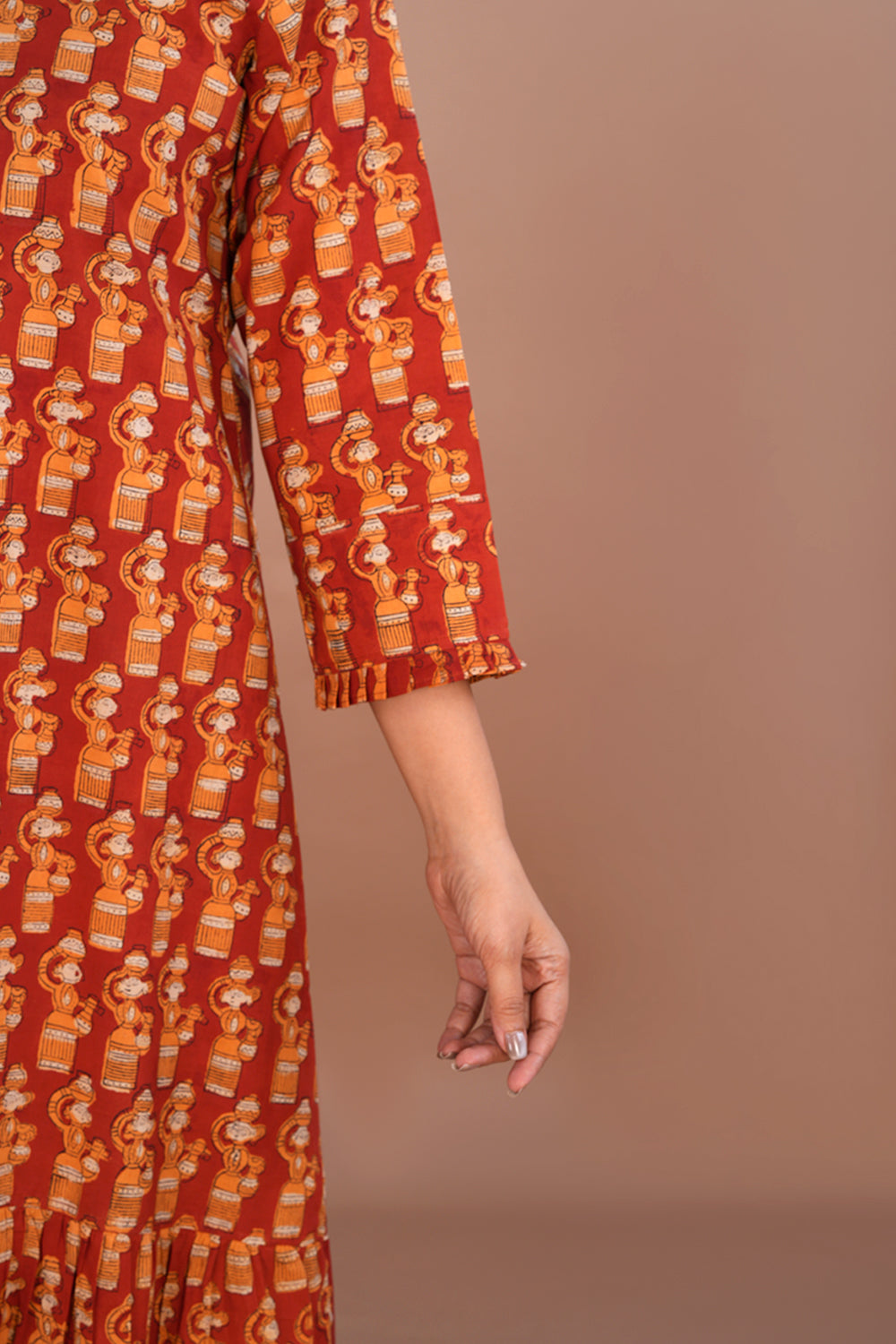 Image of Rust Bagru short dress