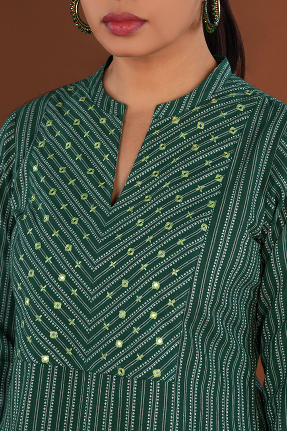 Forest Green handwoven cotton Kurti