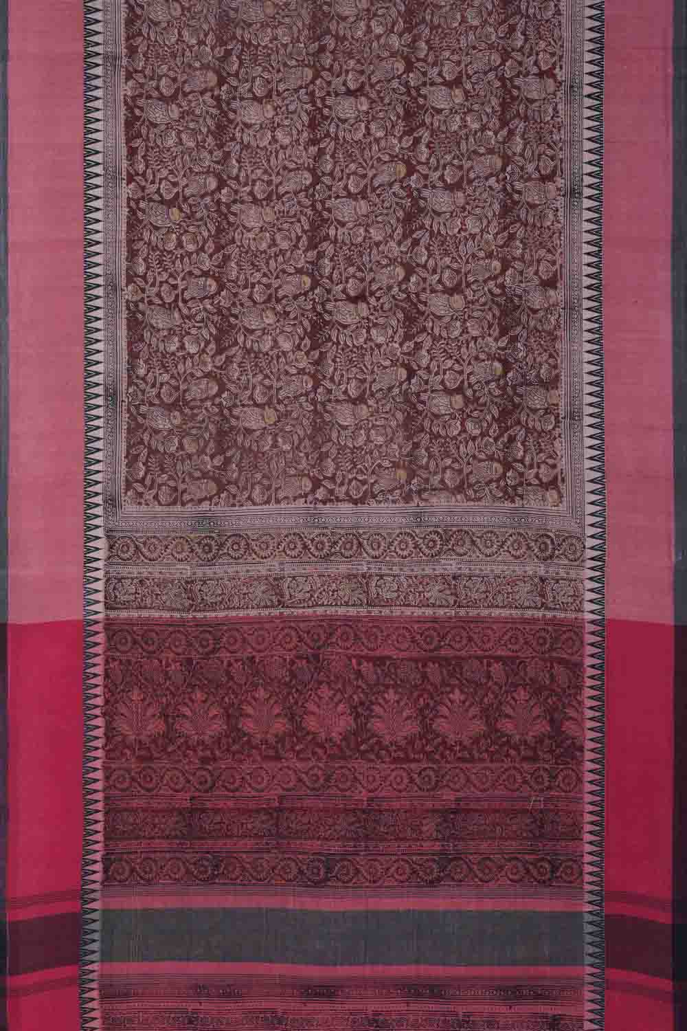 Image of Coffee Birdie handloom Kalamkari saree