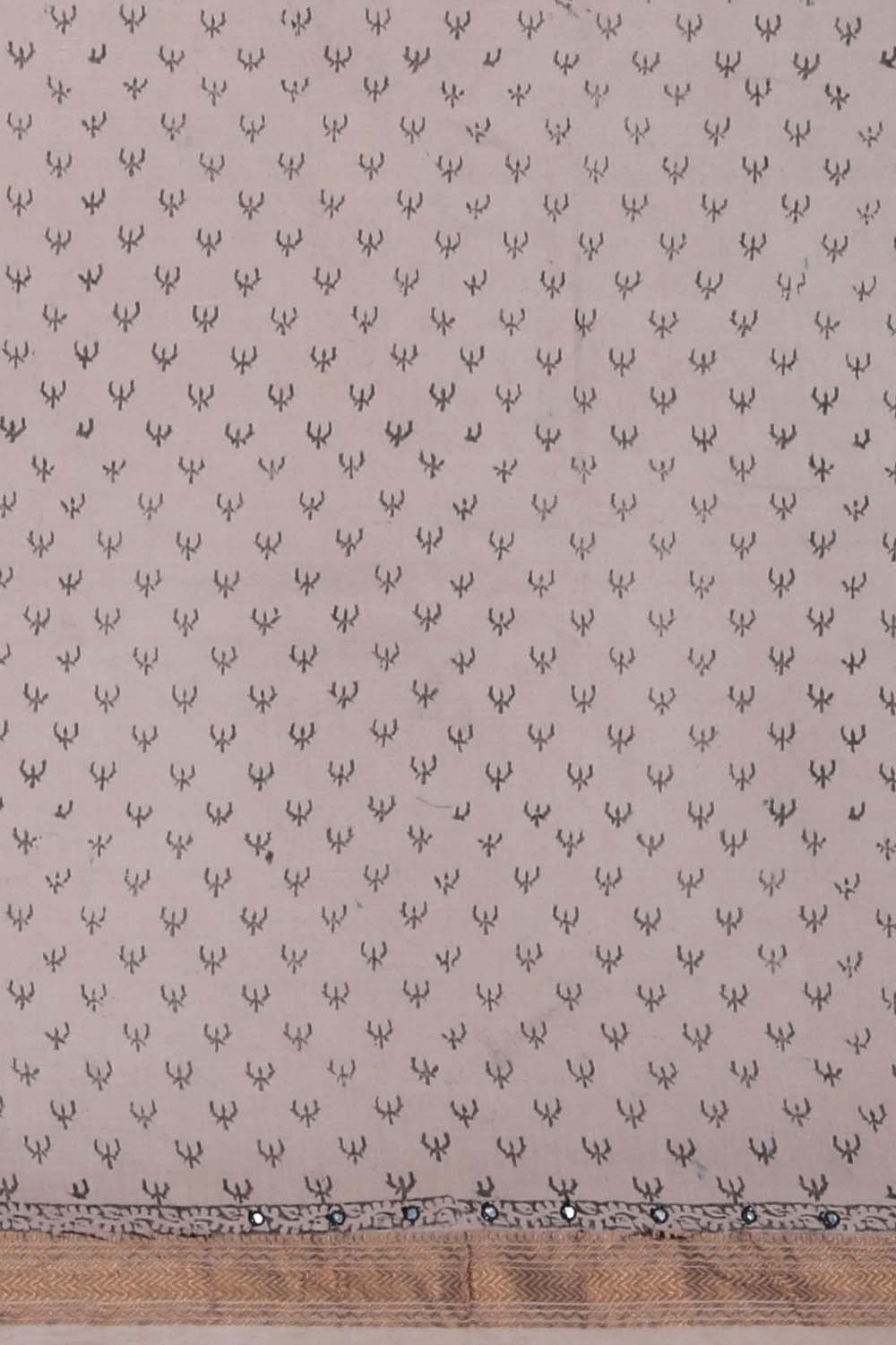 Image of Black and Indigo Mirror Embroidery Kalamkari Chanderi Saree