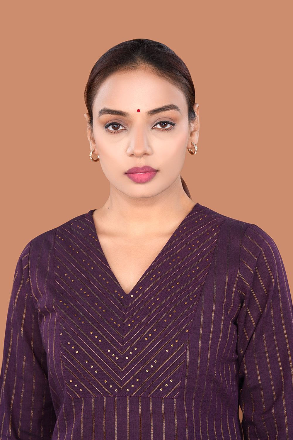 Image of Dark Purple cotton Kurti