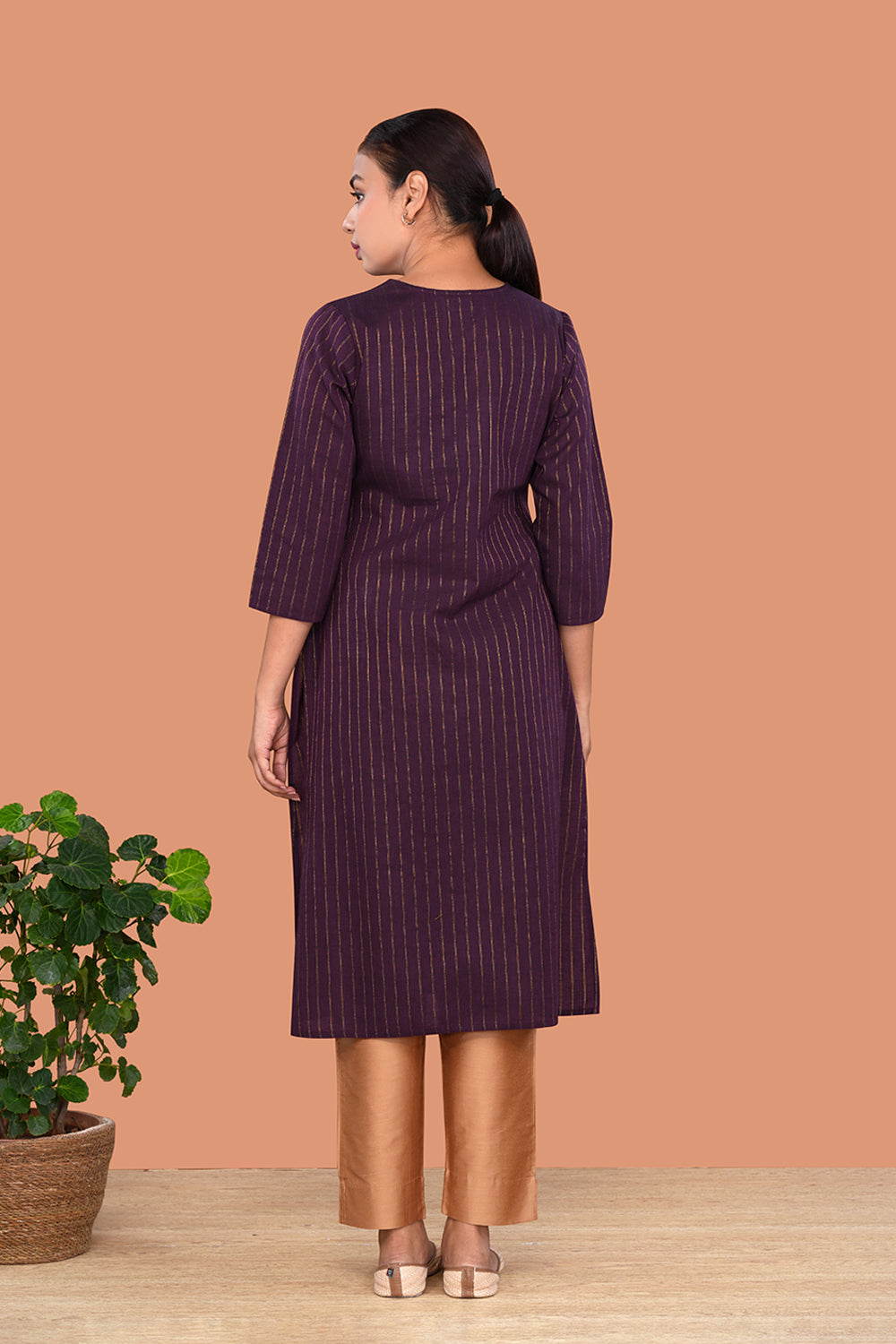 Image of Dark Purple cotton Kurti