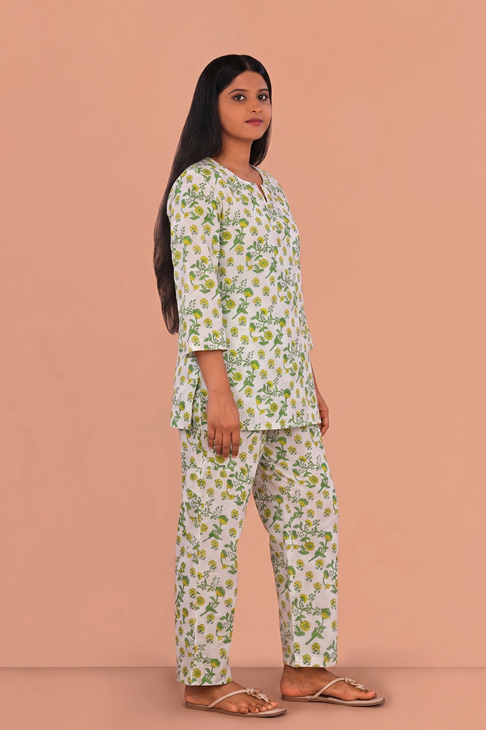 Image of Green Block printed lounge set