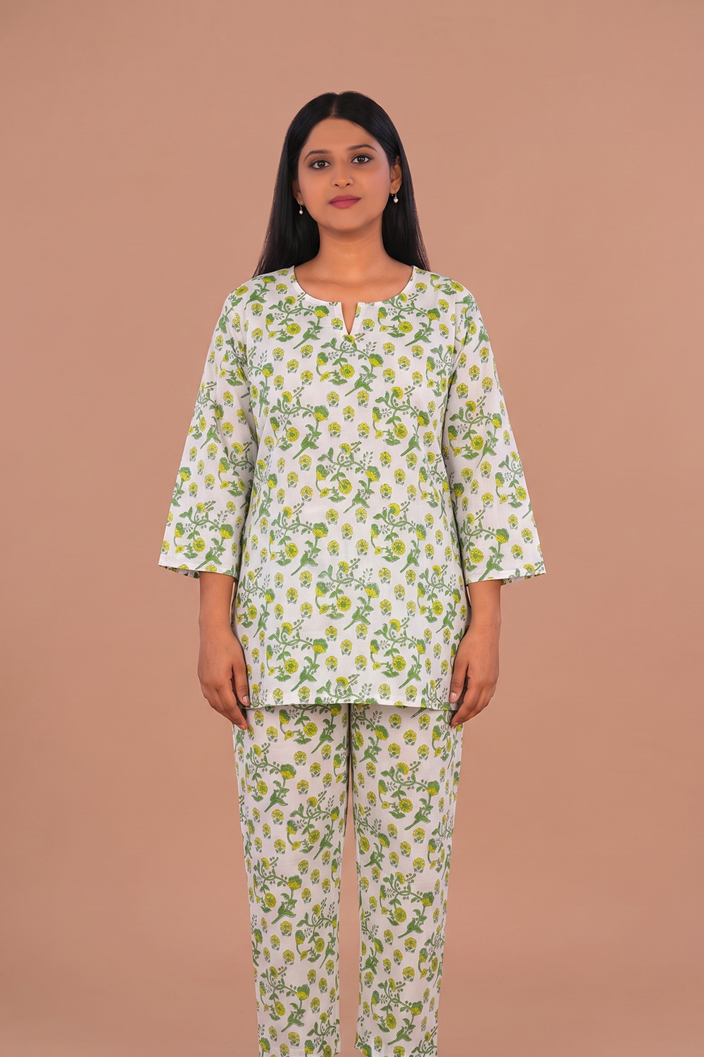 Image of Green Block printed lounge set