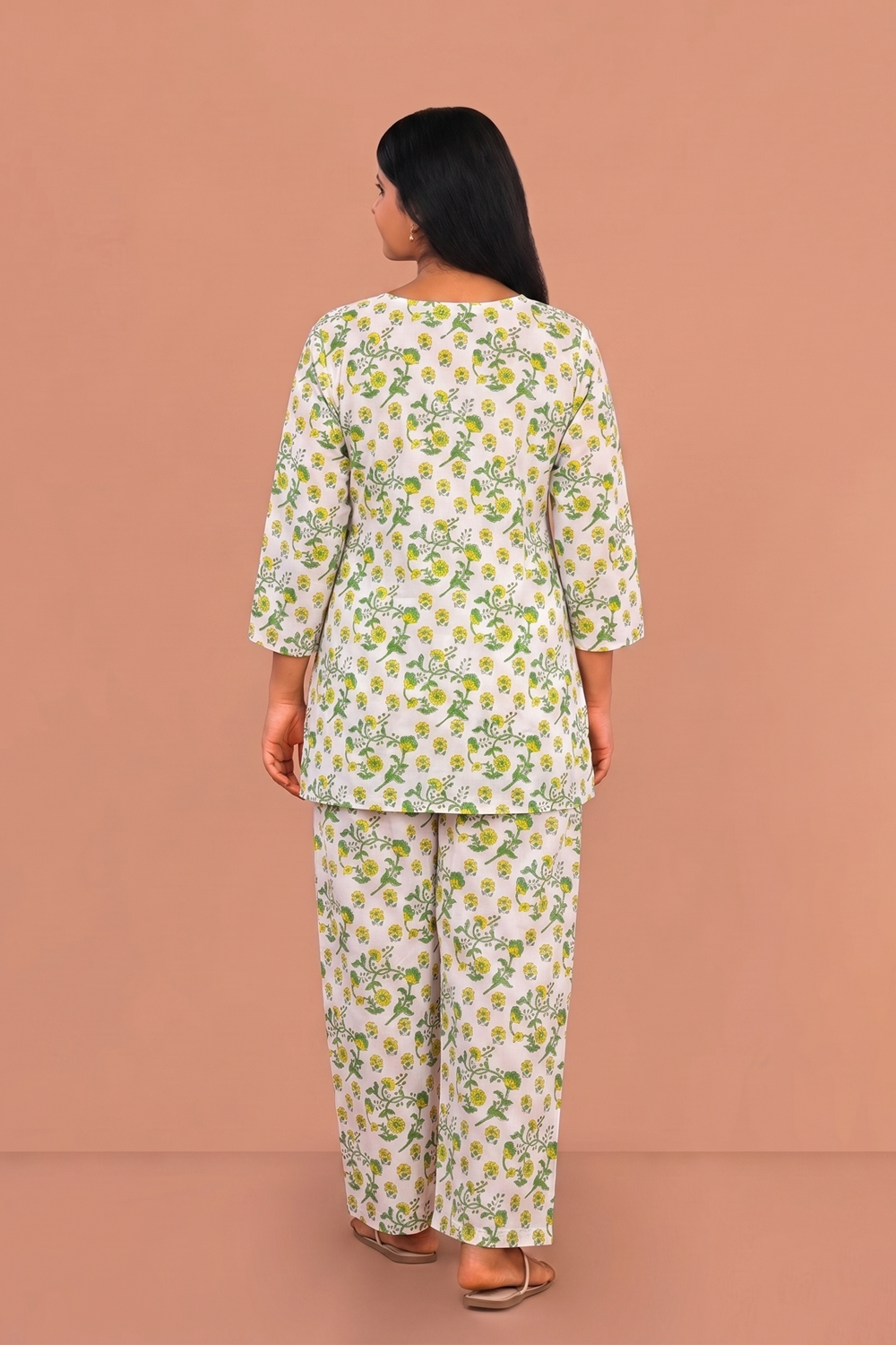 Image of Green Block printed lounge set