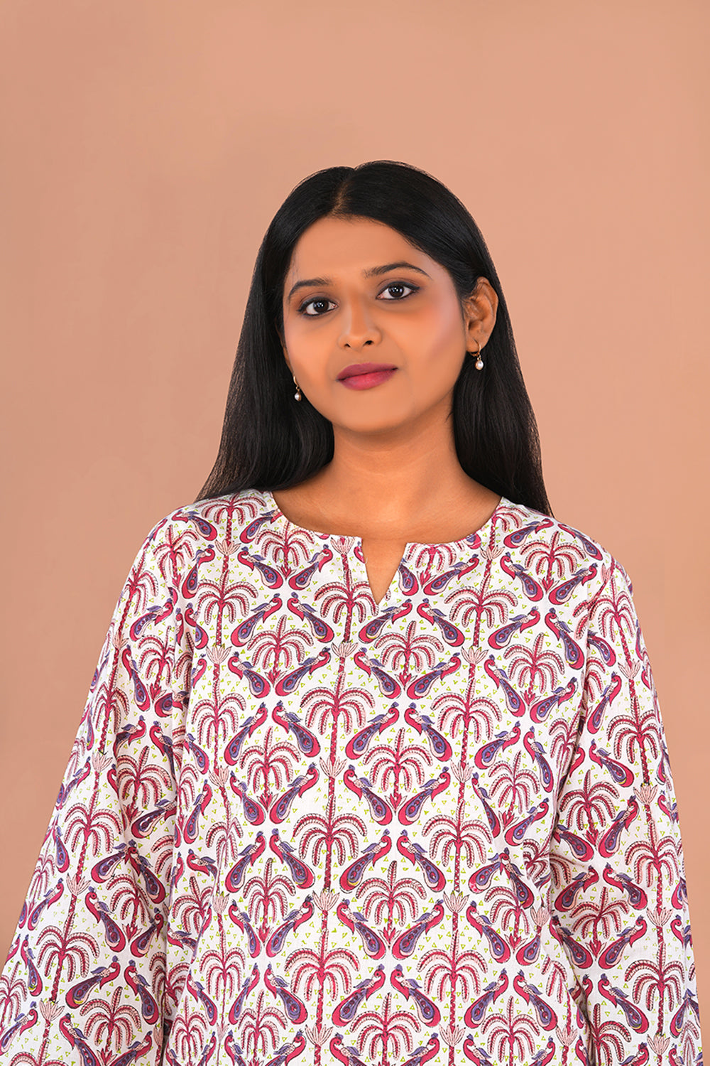 Image of Off white Cotton block printed lounge set