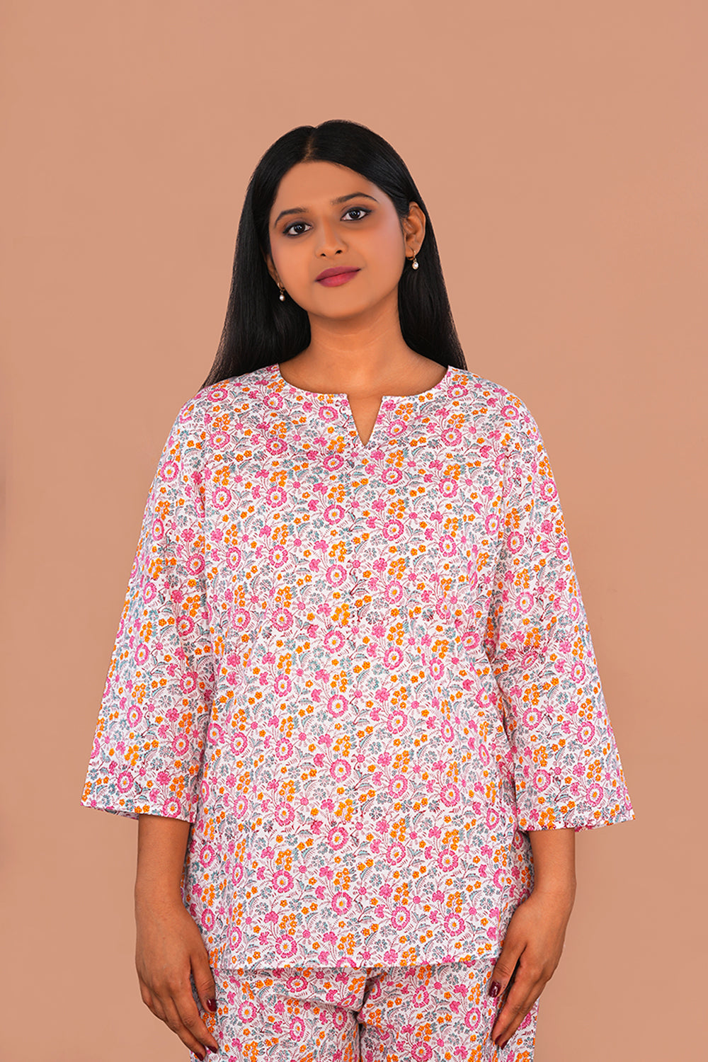 Image of Pink Block printed lounge set