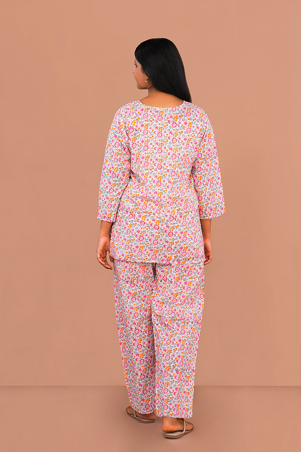 Image of Pink Block printed lounge set
