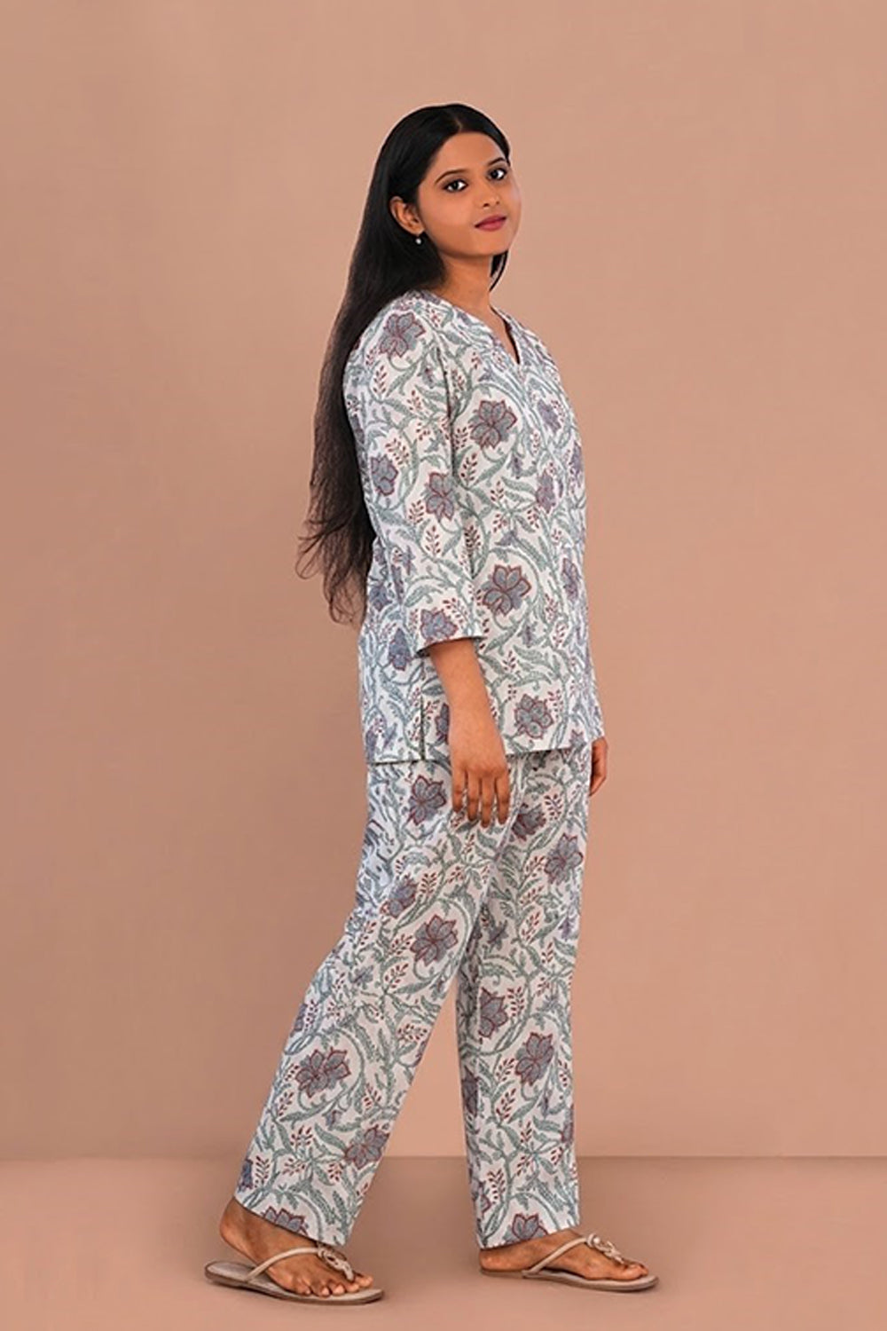 Image of Off-white Block printed lounge set