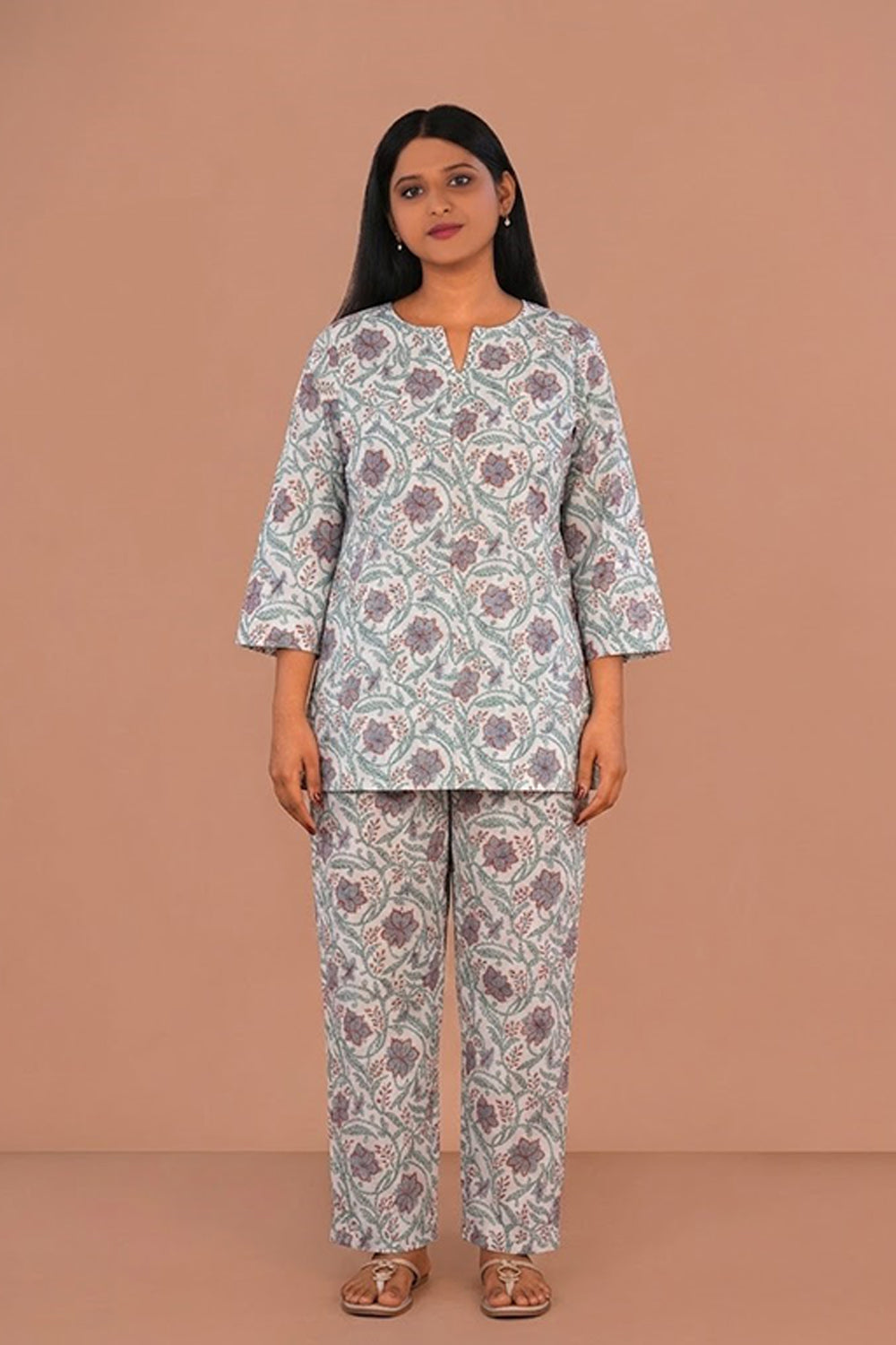 Image of Off-white Block printed lounge set