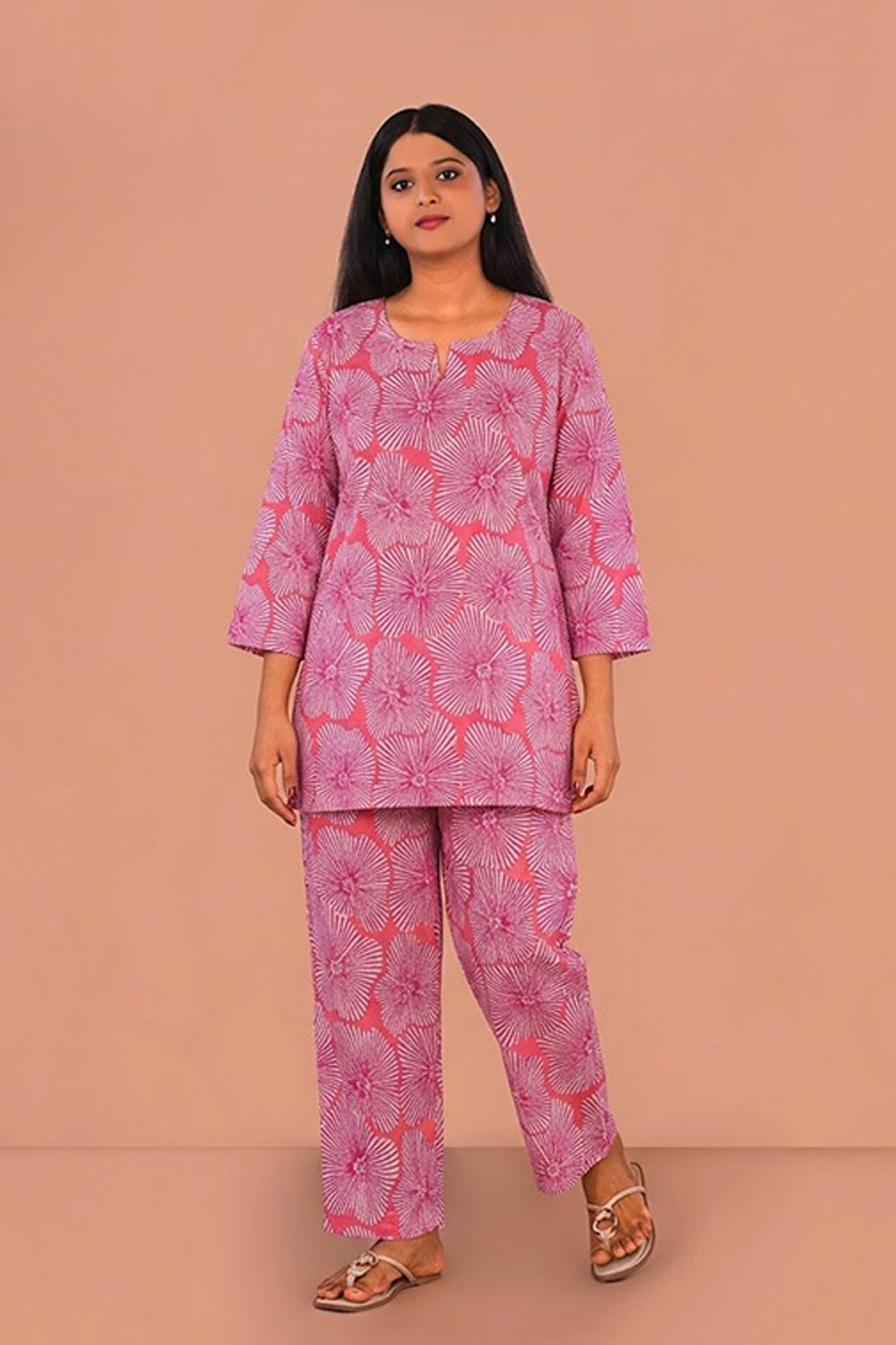 Image of Red Block printed lounge set