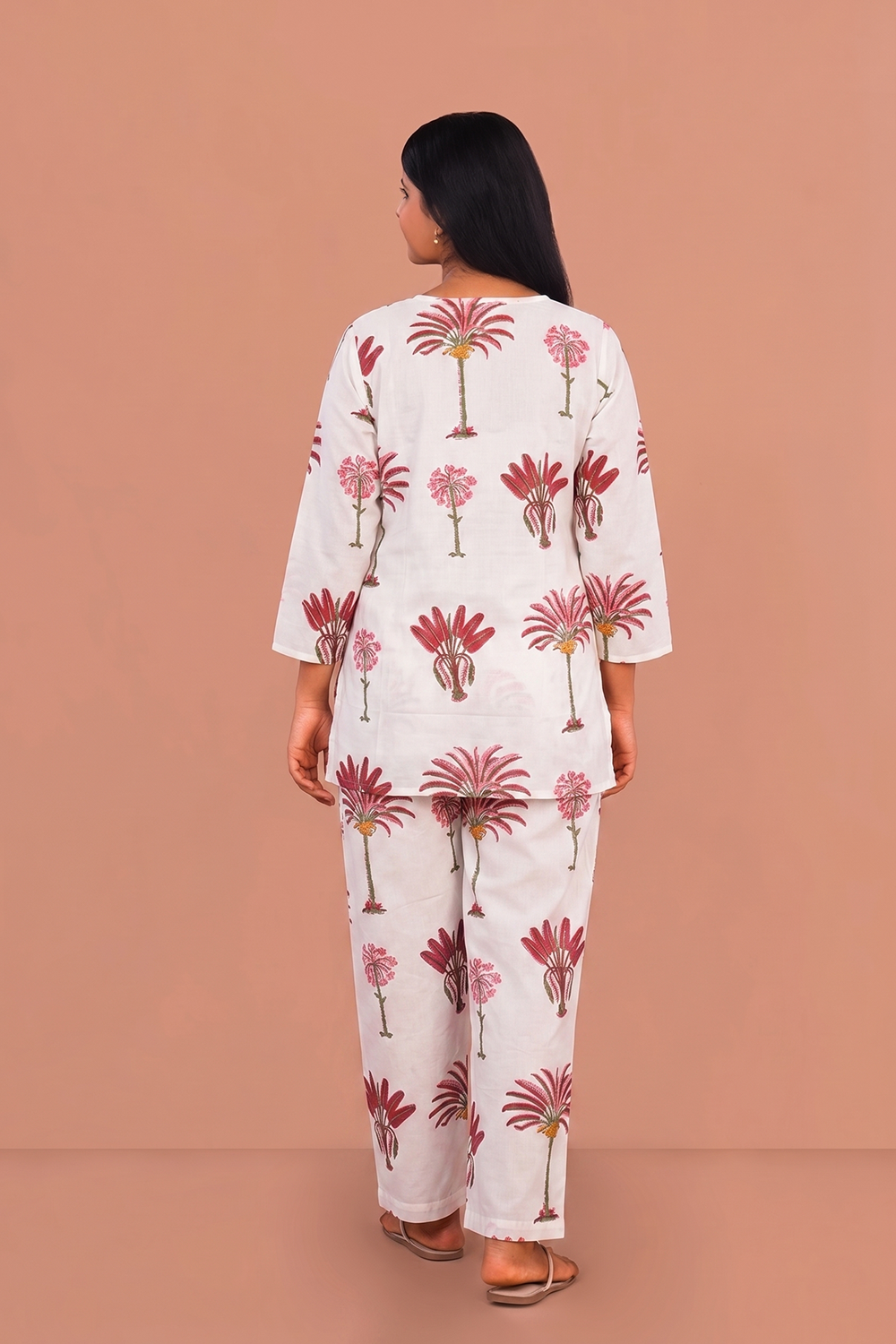 Image of White Block printed lounge set