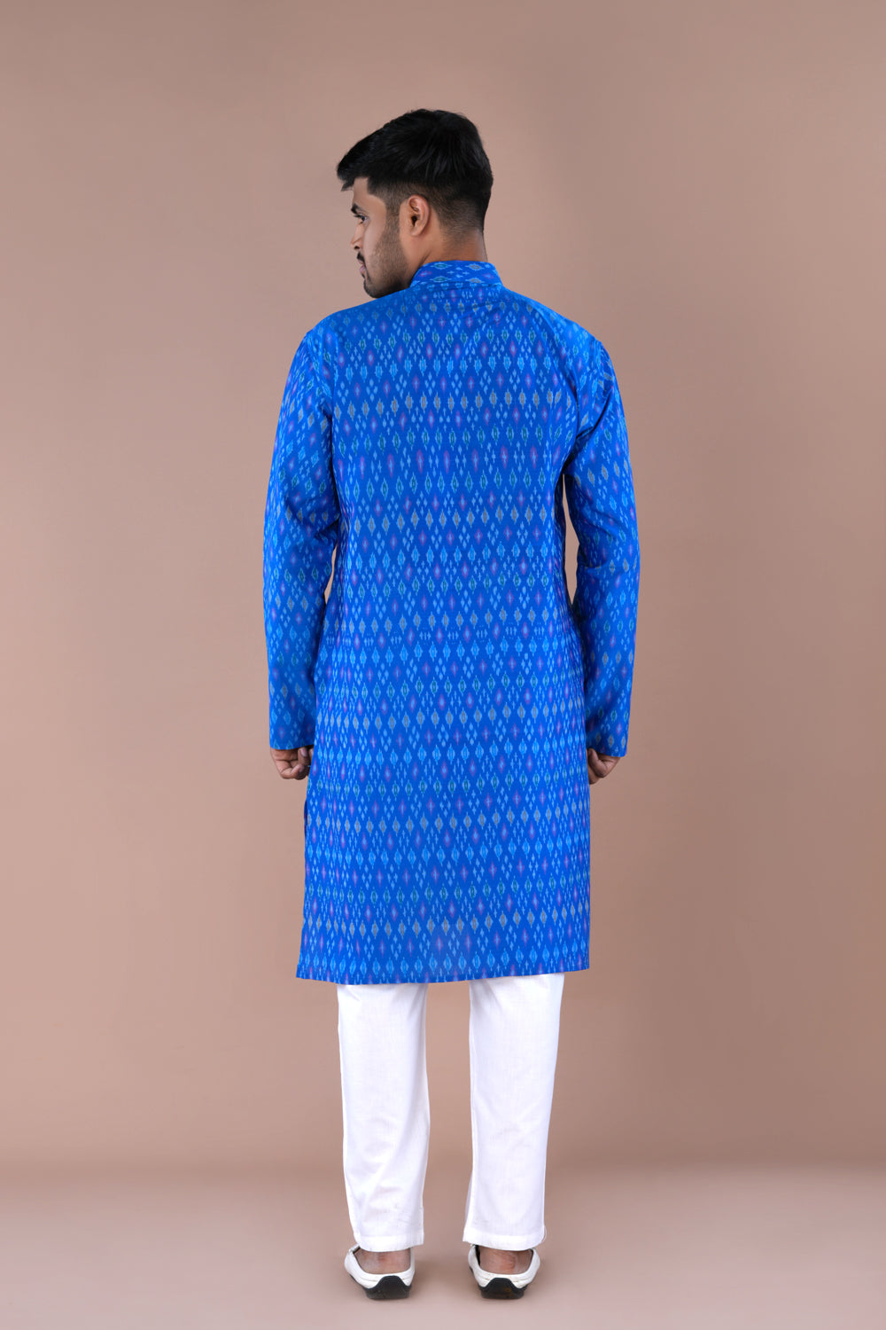 Topaz Blue Mens Silk Kurta