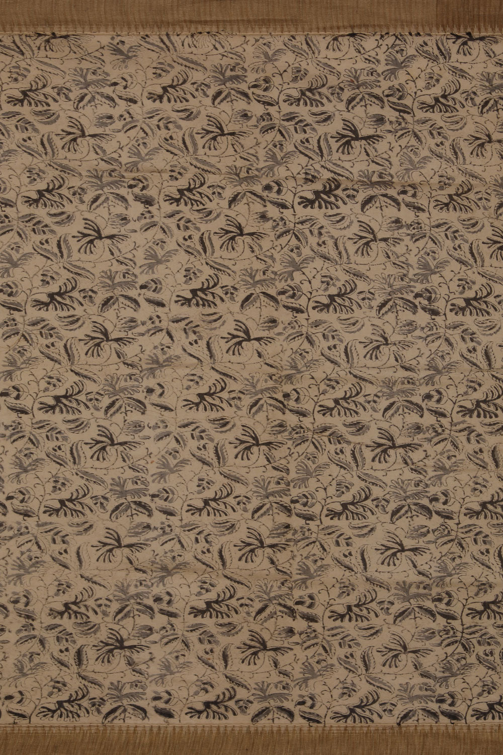 Olive green Kalamkari Chanderi Saree