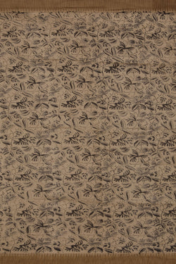 Image of Olive green Kalamkari Chanderi Saree