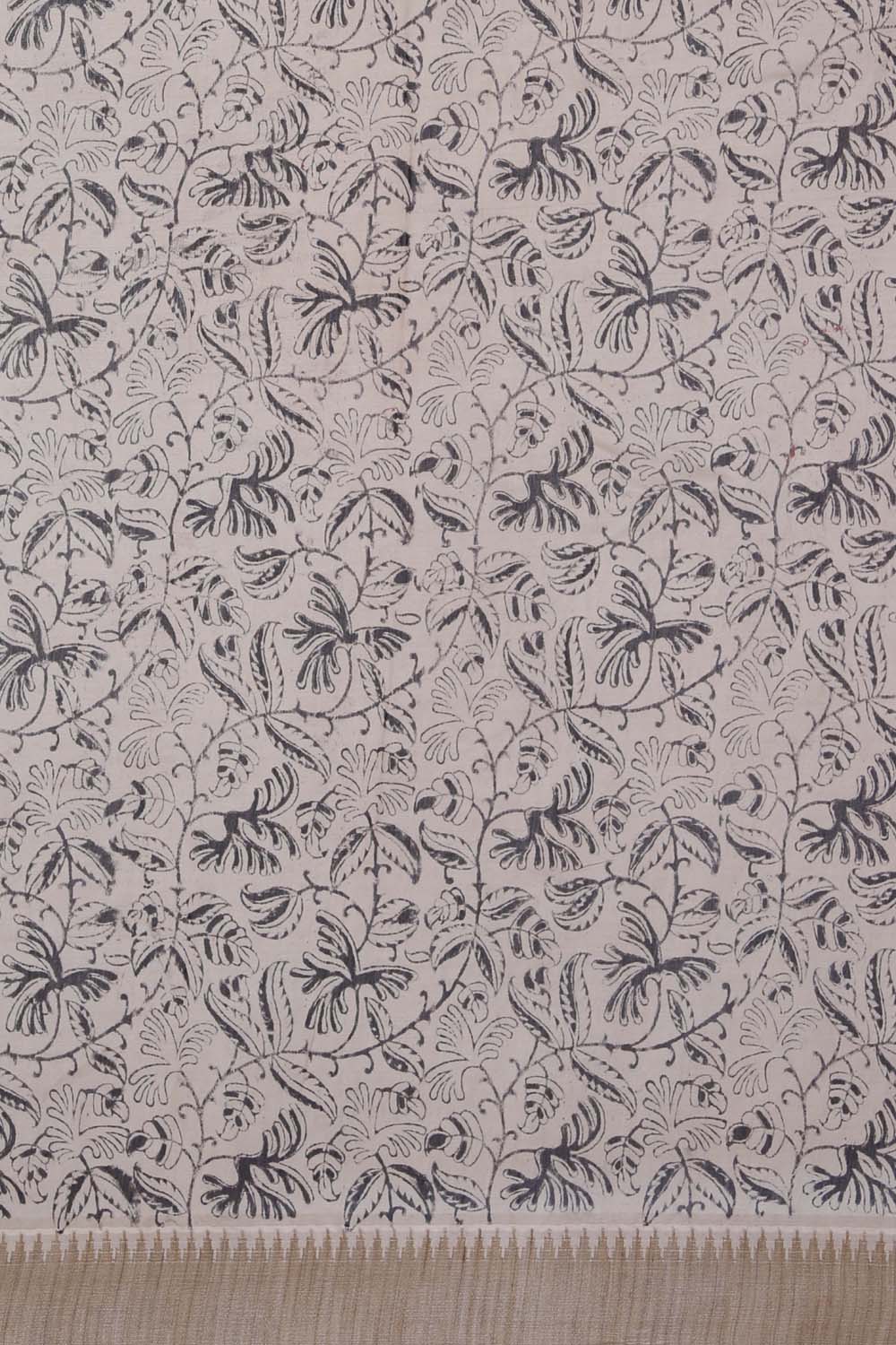 Image of Apricot red Kalamkari Chanderi Saree