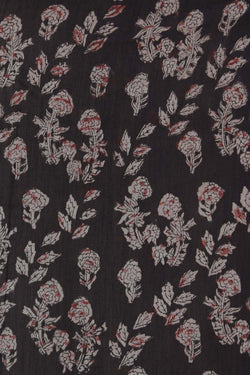 Image of Black & maroon Kalamkari Chanderi Saree