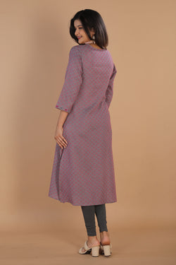 Image of Geometric embroidered long kurti