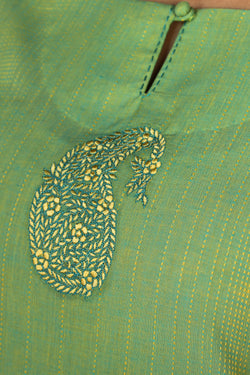 Collection of Sea green woven south cotton kurta in a gallery layout