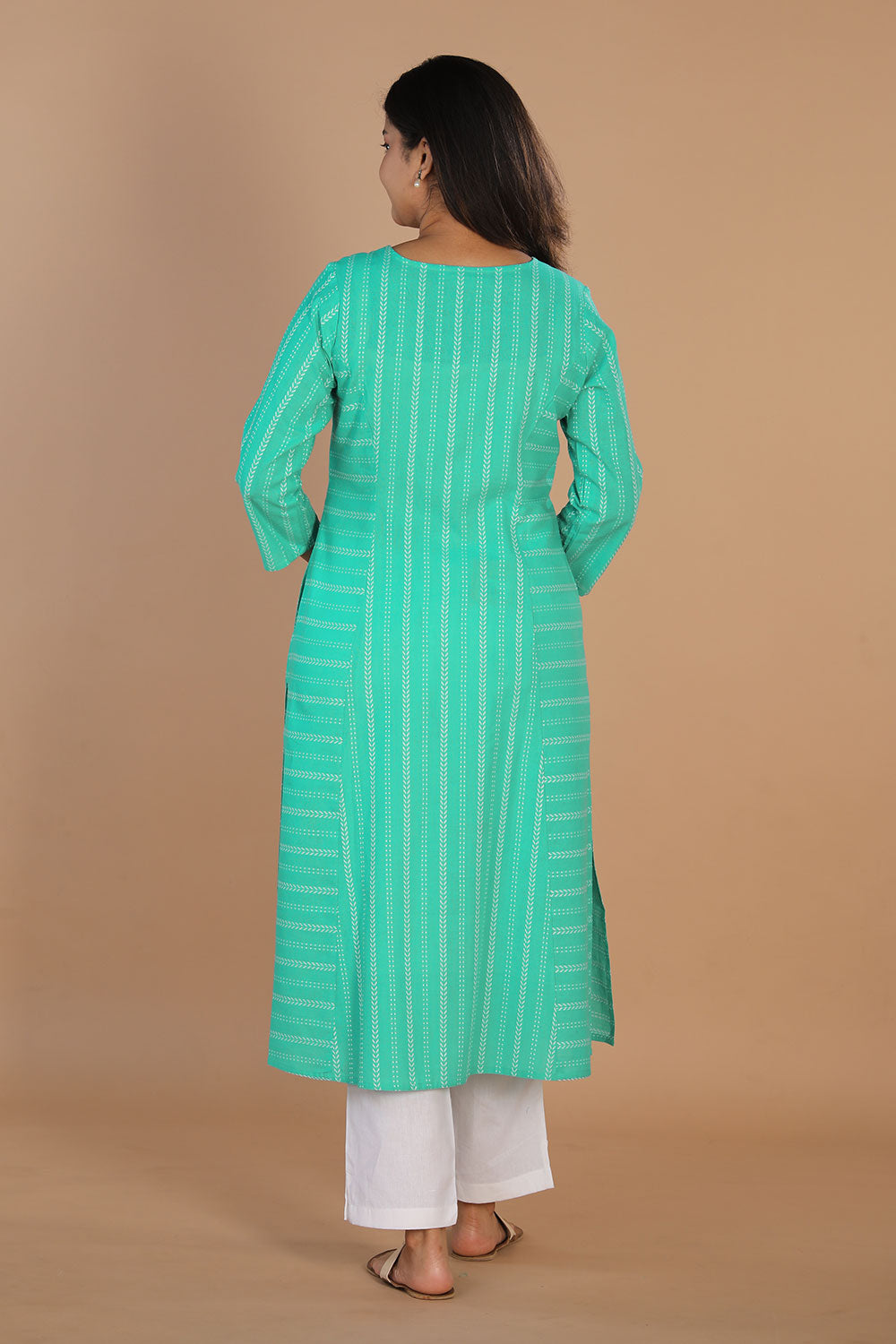 Collection of Woven princess line cotton kurti in a gallery layout