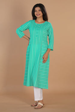 Collection of Woven princess line cotton kurti in a gallery layout