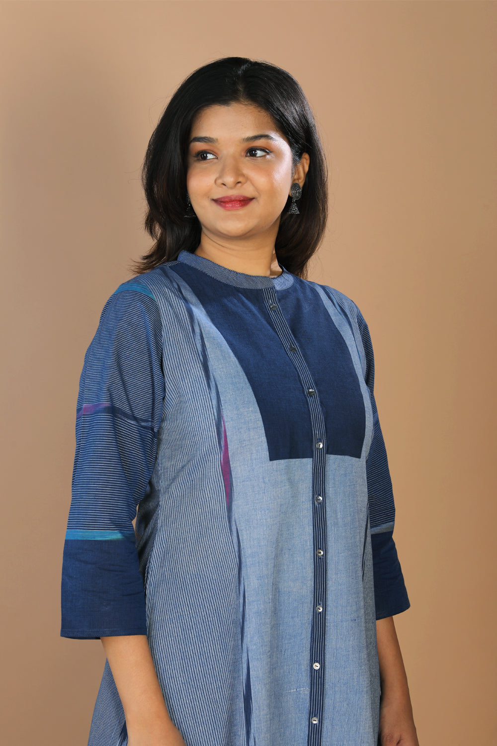 Collection of Woven striped cotton  kurti in a gallery layout