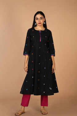 Collection of Embroidered princess line kurti in a gallery layout