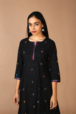 Collection of Embroidered princess line kurti in a gallery layout