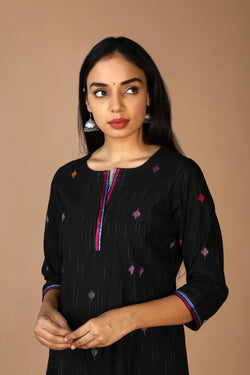 Collection of Embroidered princess line kurti in a gallery layout