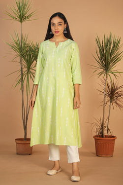 Collection of Tea green embriodered Pochampally Ikat kurta in a gallery layout