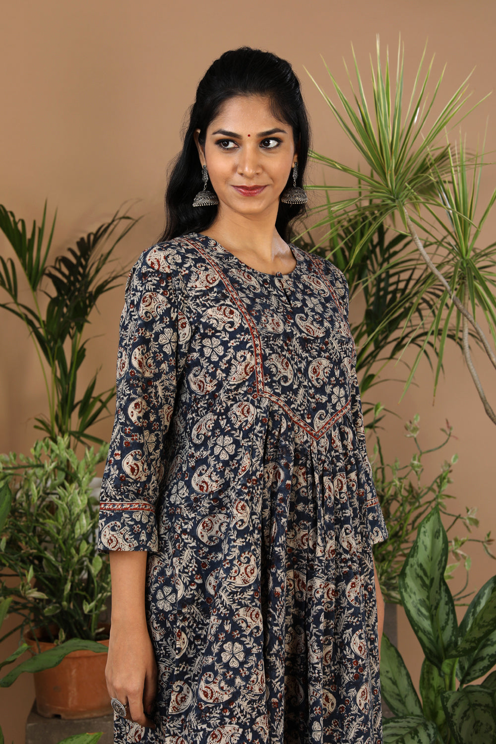 Image of Indigo Blue Kalamkari Kurta