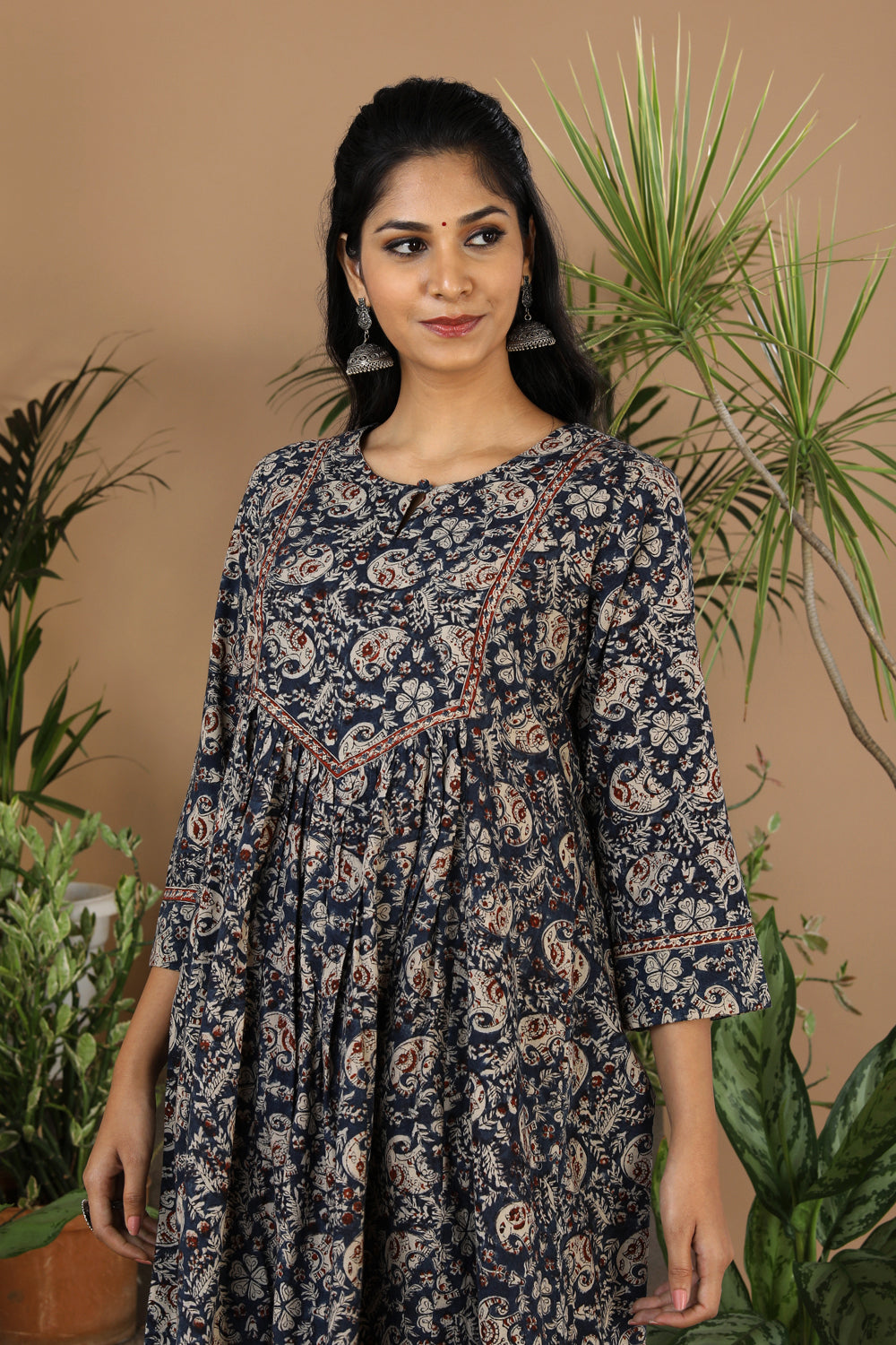 Image of Indigo Blue Kalamkari Kurta
