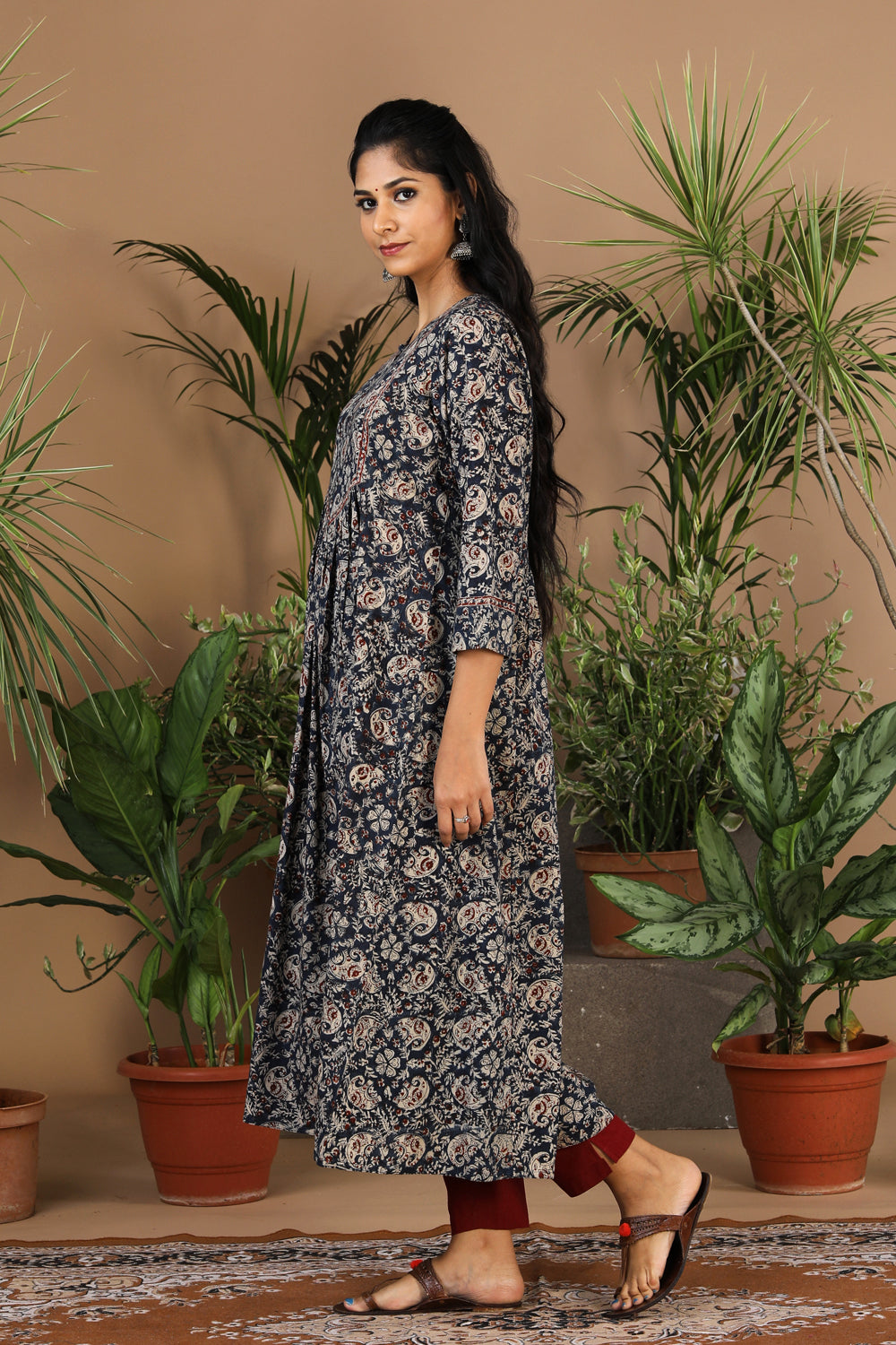 Image of Indigo Blue Kalamkari Kurta