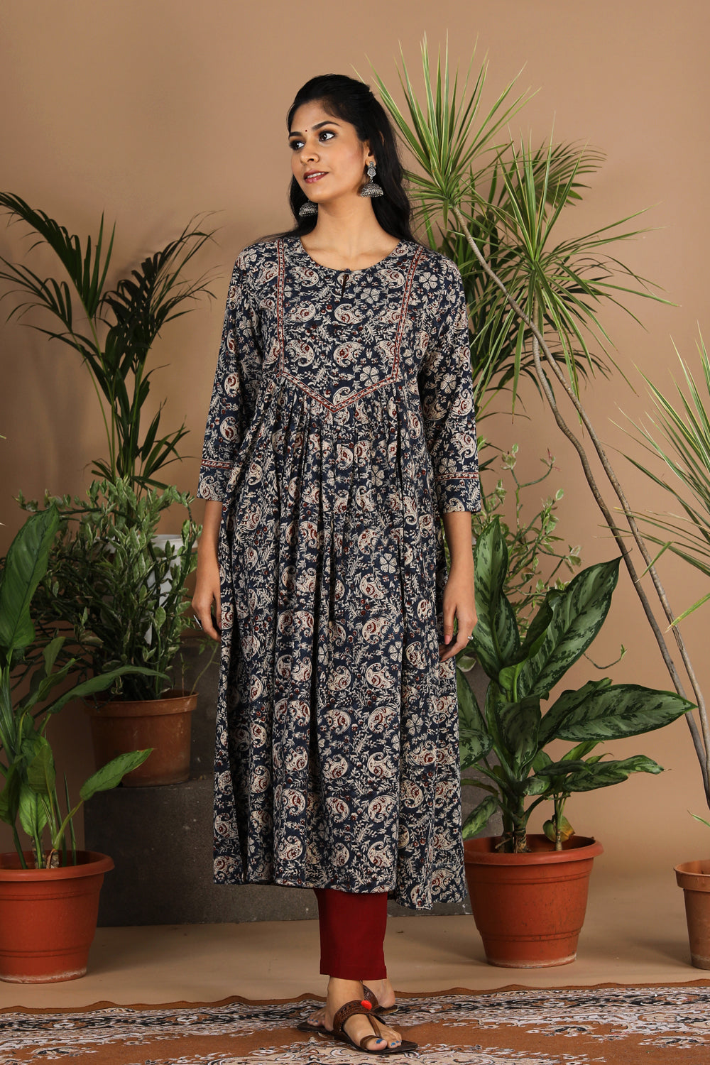 Image of Indigo Blue Kalamkari Kurta