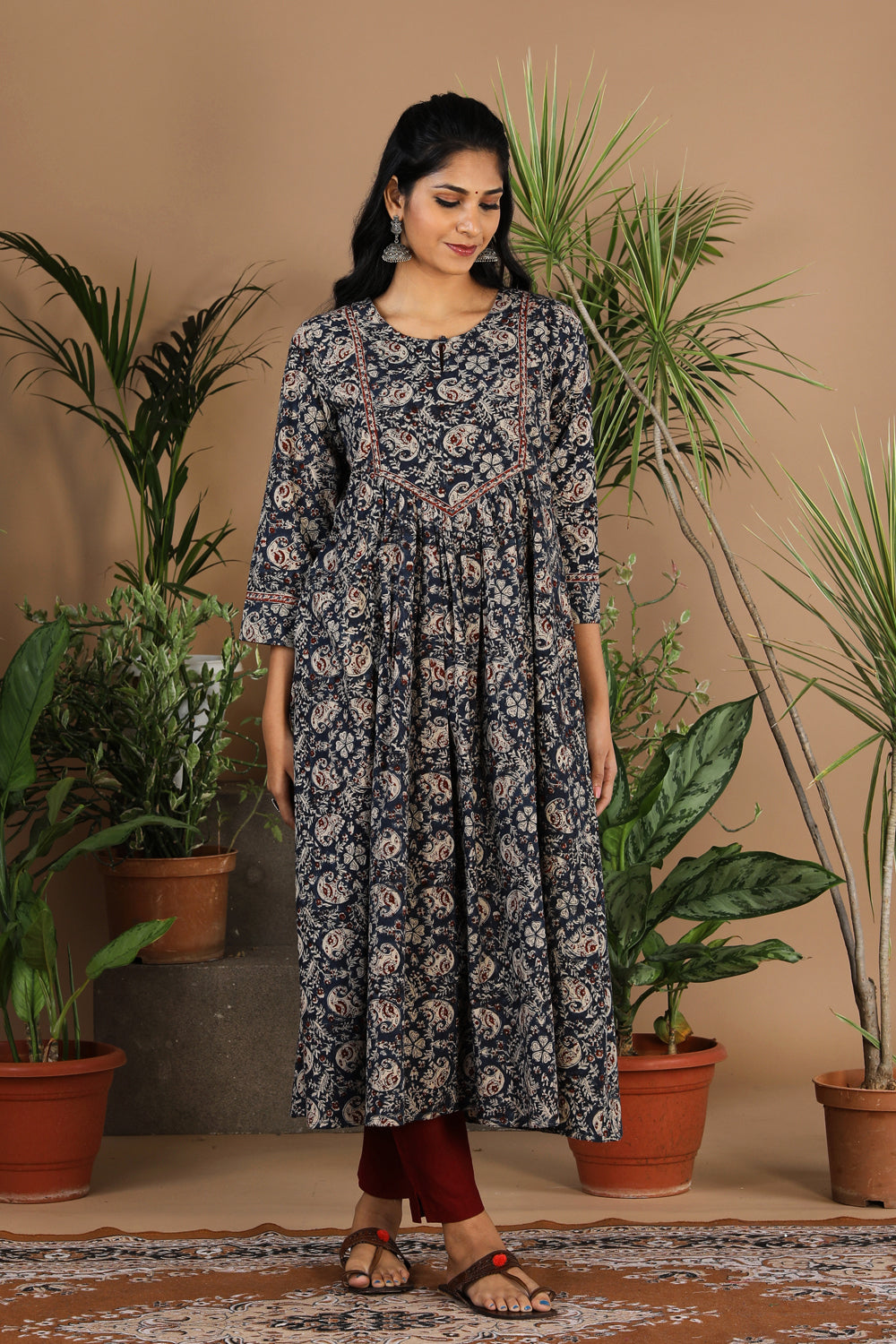 Image of Indigo Blue Kalamkari Kurta